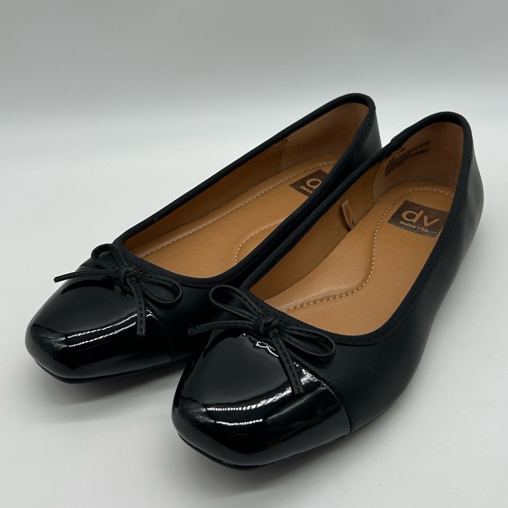 Moxy Black Vegan Ballet Flats Bow Detail | Women’s Size 9 | New With Box - Picture 5 of 12